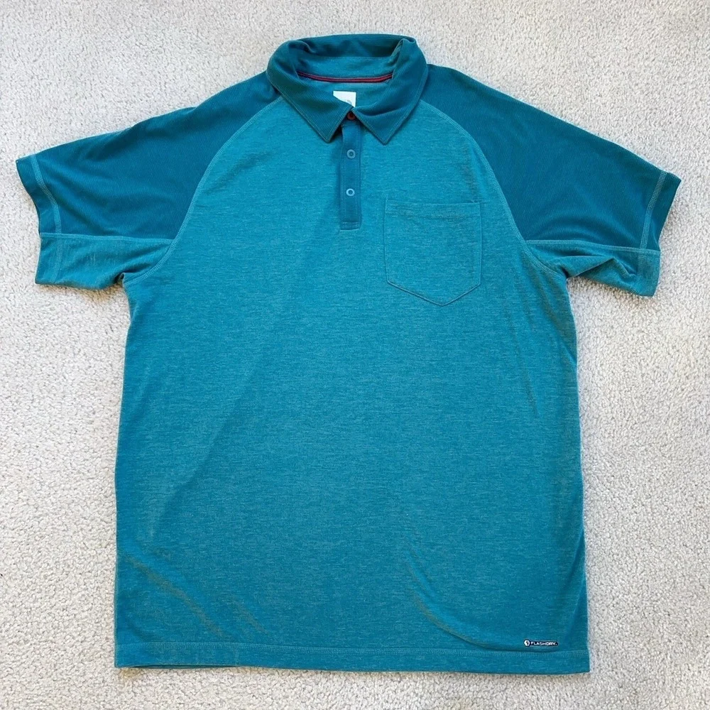 The North Face Men's Short Sleeve Polo Shirt Flash Dry Size L blue